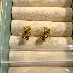 Two-Tone Knotted Stud Earrings